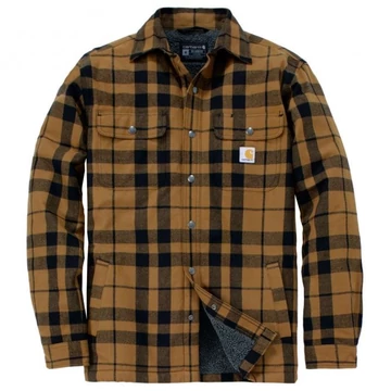 107017 - Carhartt Flanel Ingkabát Sherpa béléssel - Barna, S - munkaruha - védőöltözet