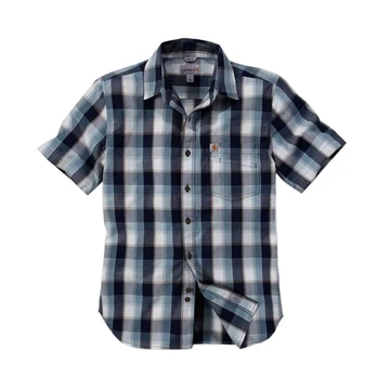 103010 - Carhartt Slim Fit Plaid Rövid Ujjú Kockás Ing - S, Sötétkék - munkaruha - védőöltözet