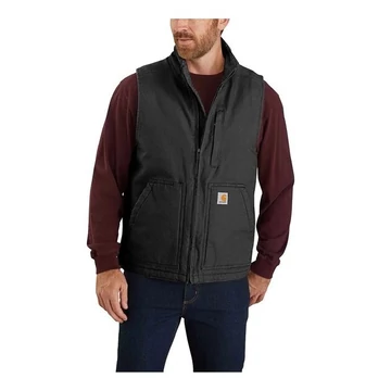104277 - Carhartt Washed Duck Sherpa béléses mellény - Fekete, S - munkaruha - védőöltözet