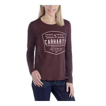 103929 - Carhartt Lockhart Graphic hosszú ujjú női póló - L, Bordó - munkaruha - védőöltözet