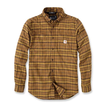105432 - Carhartt Rugged Flex Relaxed Fit flanel ing - S, Tölgy barna - munkaruha - védőöltözet