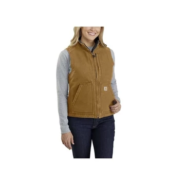 104224 - Carhartt Realxed Fit Washed Duck női mellény - Barna, S - munkaruha - védőöltözet