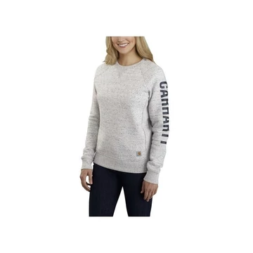 104410 - Carhartt Relaxed Fit Crewneck Block Logo Graphic női pulóver - Szürke, XS - munkaruha - védőöltözet