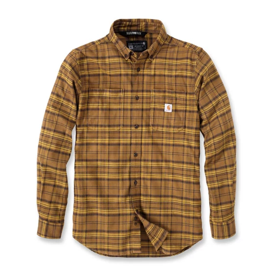 105432 - Carhartt Rugged Flex Relaxed Fit flanel ing - XL, Tölgy barna - munkaruha - védőöltözet