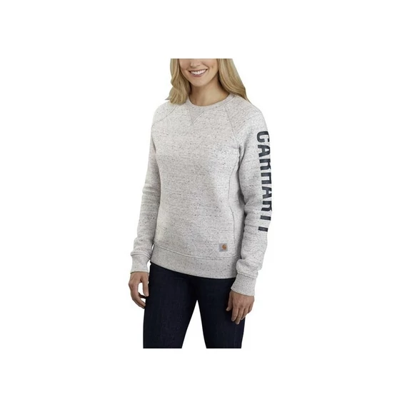 104410 - Carhartt Relaxed Fit Crewneck Block Logo Graphic női pulóver - Szürke, L - munkaruha - védőöltözet