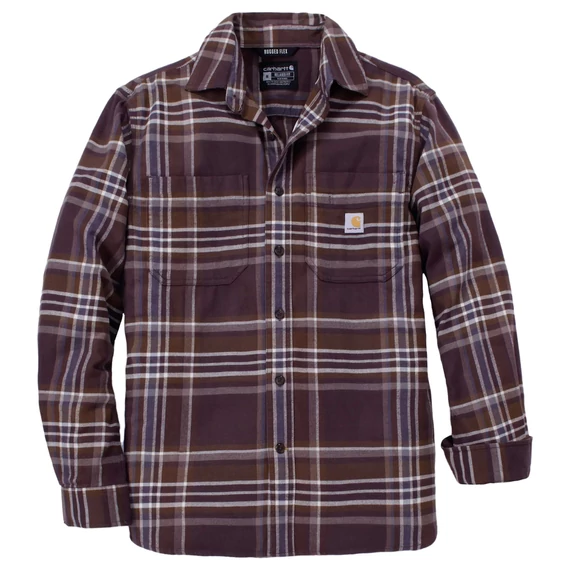 CARHARTT Hosszú ujjú kockás flanel ing - XL, Sötétbarna - 107010
