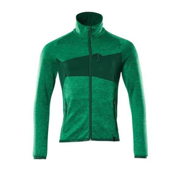 MASCOT Fleece pulóver cipzárral - Fűzöld melírozott/zöld-33303, M - munkaruha - védőöltözet