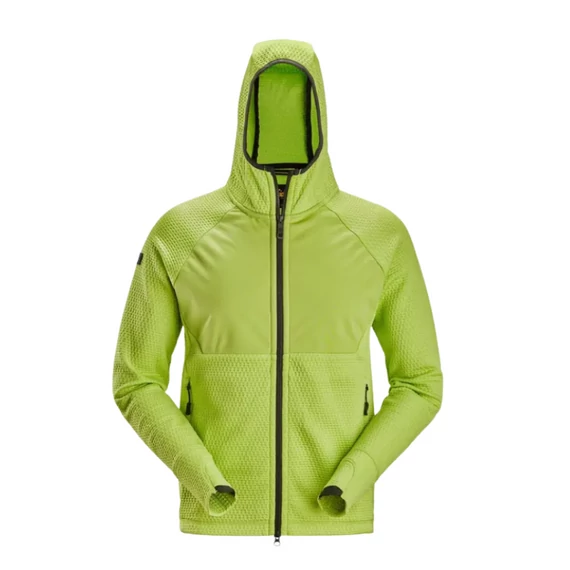 8405 - Snickers Workwear cipzáras kapucnis pulóver - Lime, L - munkaruha - védőöltözet